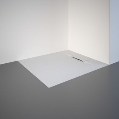 Receveur de douche 80 x 90 cm, effet pierre blanche, Schulte