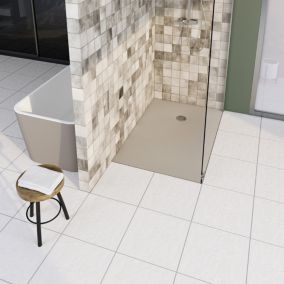 Receveur de douche 80x100 cm, beige latte mat, Allibert Bath & Design Karbon