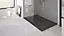 Receveur de douche 80x100 cm extra plat, résine et minéral, terrazzo noir, Ayor Bathroom Nola