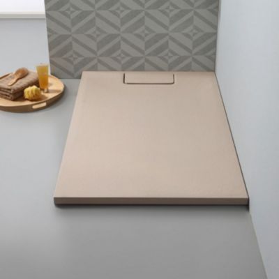 Receveur De Douche 80X100 Rectangulaire En Finition Beige Mat Fin Épaisseur - Mart