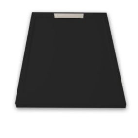 Receveur de douche 80x110cm extra plat LUX en resine surface ardoisee noir