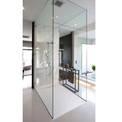 Receveur de douche 80X120 cm Moka RAL 1019 Ligne Vulcano PLUS en résine et poudre de marbre avec grille en RÉSINE DE MARBRE