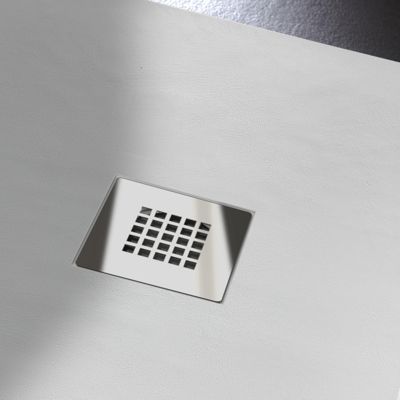 Receveur de douche 80x120 extraplat antidérapant blanc effet texturé + bonde - Ceane