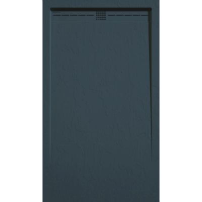 Receveur de douche 80x130 cm extra plat ARCO en resine surface ardoisee anthracite Grille anthracite