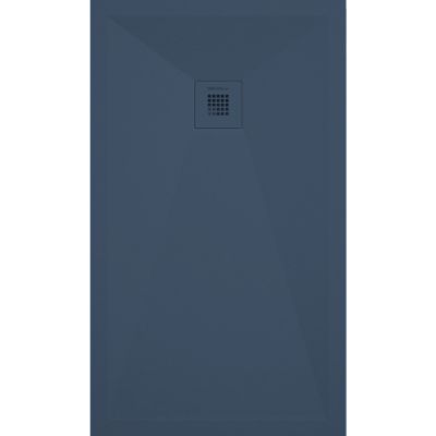 Receveur de douche 80x140 cm extra plat ONDA en resine surface ardoisee anthracite Grille anthracite