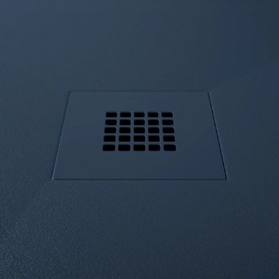 Receveur de douche 80x140 cm extra plat ONDA en resine surface ardoisee anthracite Grille anthracite