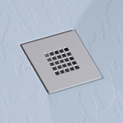 Receveur de douche 80x140 cm extra plat ONDA en resine surface ardoisee gris cendre Grille inox