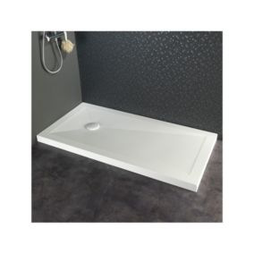 Receveur de douche 80x160 cm blanc à poser en solid surface - Miami