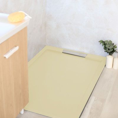 Receveur de douche 80x160cm extra plat LUX en resine surface ardoisee beige