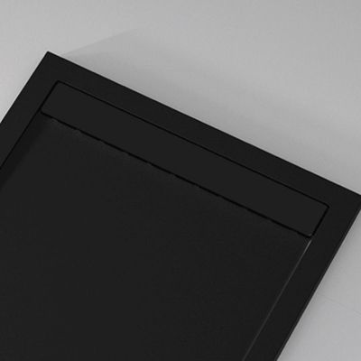 Receveur de douche 80x180 cm extra plat CLEVER en resine surface ardoisee noir