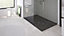 Receveur de douche 80x180 cm extra plat, résine et minéral, terrazzo noir, Ayor Bathroom Nola