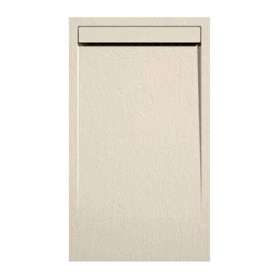 Receveur de douche 80x190 cm extra plat CLEVER en resine surface ardoisee beige