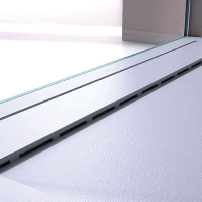 Receveur de douche 80x190 cm extra plat CLEVER en resine surface ardoisee gris cendre