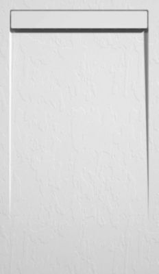 Receveur de douche 80x200 cm extra plat CLEVER en resine surface ardoisee blanc