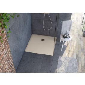 Receveur de douche 80x80 cm, beige latte mat, Allibert Bath & Design Karbon