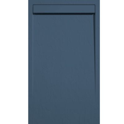 Receveur de douche 80x80 cm extra plat CLEVER en resine surface ardoisee anthracite