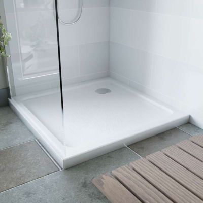 Receveur de douche 80x80cm acrylique extraplat CRYSTA - Blanc
