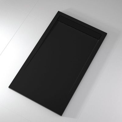 Receveur de douche 80x90 cm extra plat CLEVER en resine surface ardoisee noir