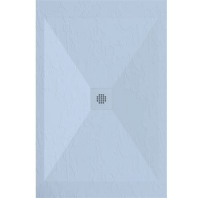 Receveur de douche 80x90 cm extra plat DEXA en resine surface ardoisee gris cendre Grille gris cendre