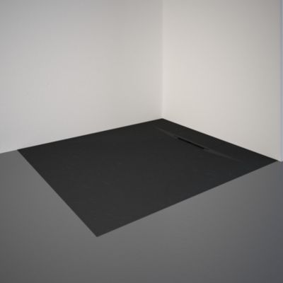 Receveur de douche 90 x 100 cm, effet pierre anthracite, Schulte