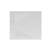 Receveur de douche, 90 x 100 cm, effet pierre blanche, léger, Schulte