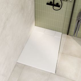 Receveur de douche 90 x 120 cm, effet pierre blanche, Schulte