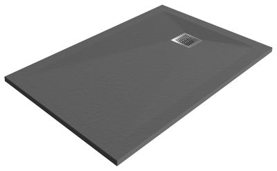 Receveur de douche 90 x 120 cm, résine, gris, GoodHome Douro