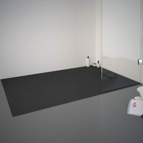 Receveur de douche 90 x 140 cm, effet pierre anthracite, Schulte