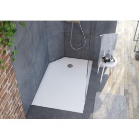 Receveur de douche 90 x 140 cm, recoupable, blanc, Allibert Karbon