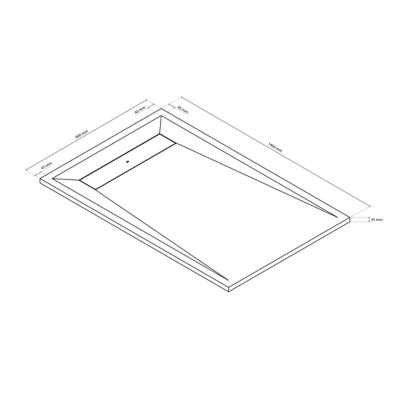 Receveur de douche 90 x 140 cm, résine, blanc, GoodHome Luiro