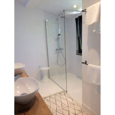 Receveur de douche 90 x 160 cm extra plat blanc PIATTO en SoliCast surface ardoisee