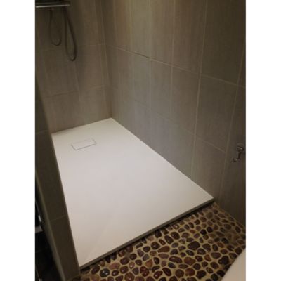 Receveur de douche 90 x 160 cm extra plat blanc PIATTO en SoliCast surface ardoisee