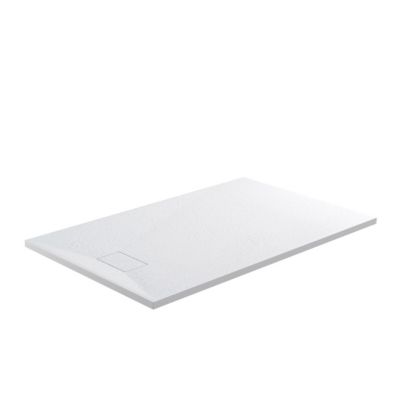 Receveur de douche 90 x 160 cm extra plat blanc PIATTO en SoliCast surface ardoisee