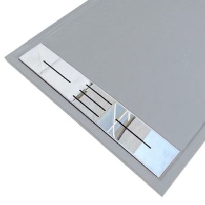Receveur de douche 90 x 160 cm extra plat gris LUCIA en SoliCast surface ardoisee