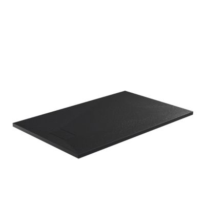 Receveur de douche 90 x 160 cm extra plat noir PIATTO en SoliCast surface ardoisee