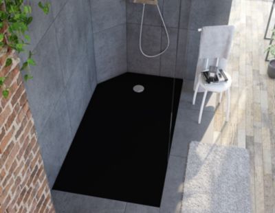 Receveur de douche 90 x 160 cm, noir, Allibert Karbon