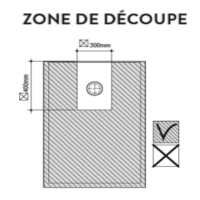 Receveur de douche 90 x 160 cm, recoupable, blanc, Allibert Karbon