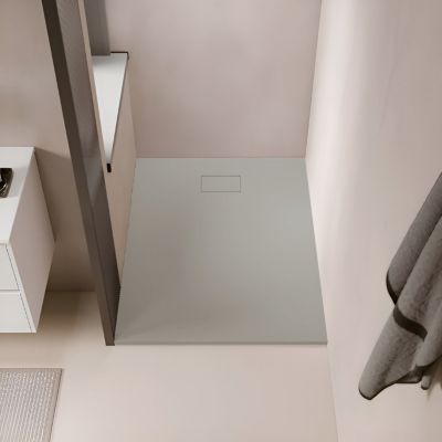 Receveur de douche 90 x 180 cm extra plat gris PIATTO en SoliCast surface ardoisee