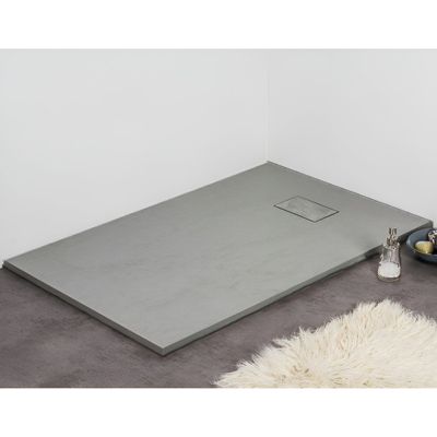 Receveur de douche 90 x 180 cm extra plat gris PIATTO en SoliCast surface ardoisee