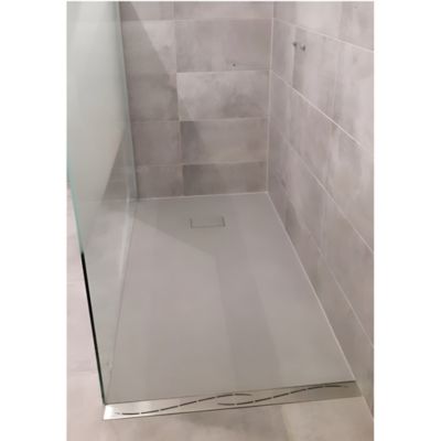 Receveur de douche 90 x 180 cm extra plat gris PIATTO en SoliCast surface ardoisee