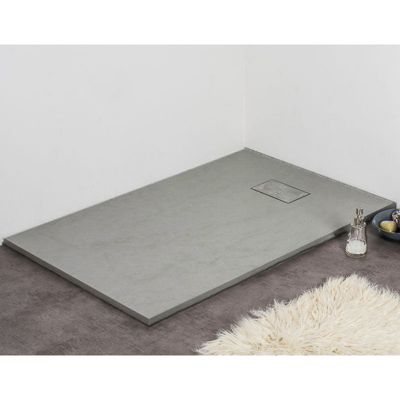 Receveur de douche 90 x 180 cm extra plat PIATTO en SoliCast surface ardoisee gris