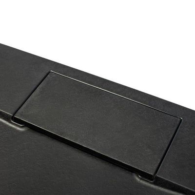 Receveur de douche 90 x 90 cm, effet pierre anthracite, Schulte