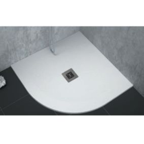 Receveur de douche 90 x 90 cm extra plat LOGIC surface ardoisee semi-circulaire blanc