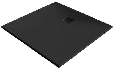 Receveur de douche 90 x 90 cm, résine, noir, Douro GoodHome