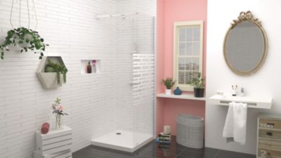Receveur de douche 90 x 90 x 6.5cm, blanc brillant, Meri Ondée