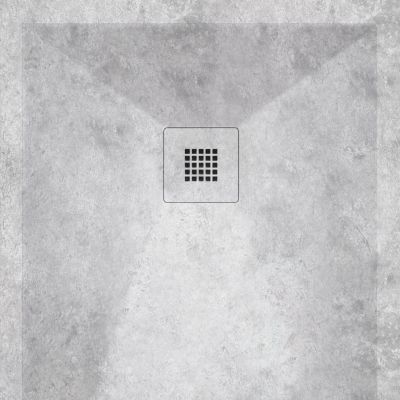 Receveur de douche 90x110 cm extra plat DEKOR en resine finition beton brut