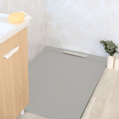 Receveur de douche 90x120cm extra plat LUX en resine surface ardoisee gris