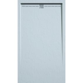 Receveur de douche 90x130 cm extra plat ARCO en resine surface ardoisee gris cendre Grille gris cendre