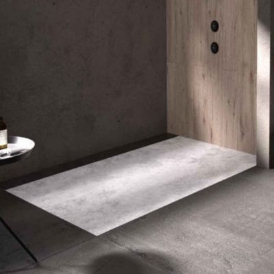 Receveur de douche 90x140 cm extra plat DEKOR en resine finition beton brut