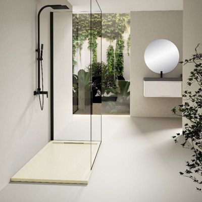 Receveur de douche 90x160cm extra plat LUX en resine surface ardoisee beige